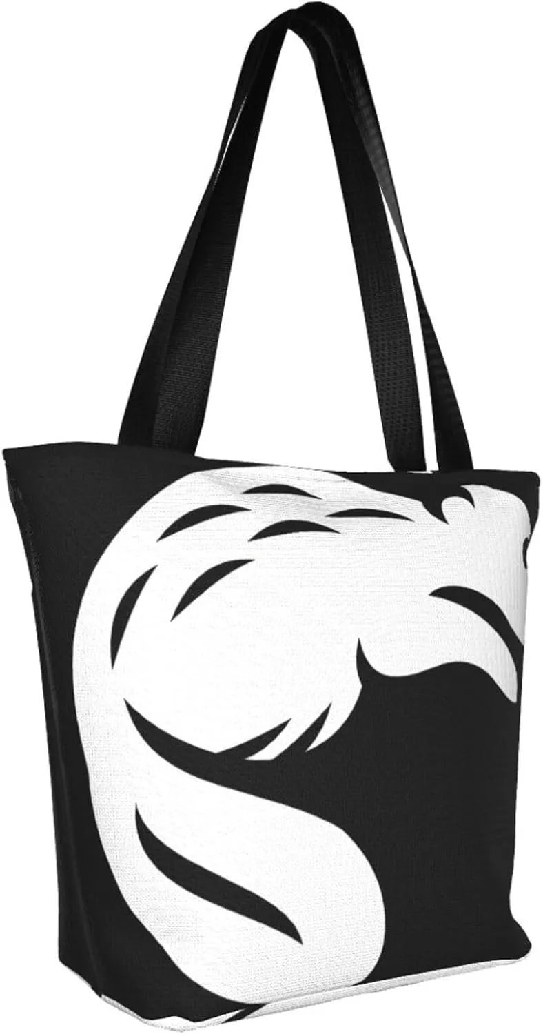 Stylish And Durable Black Beaver Shoulder Bag - Full Print, Large Capacity