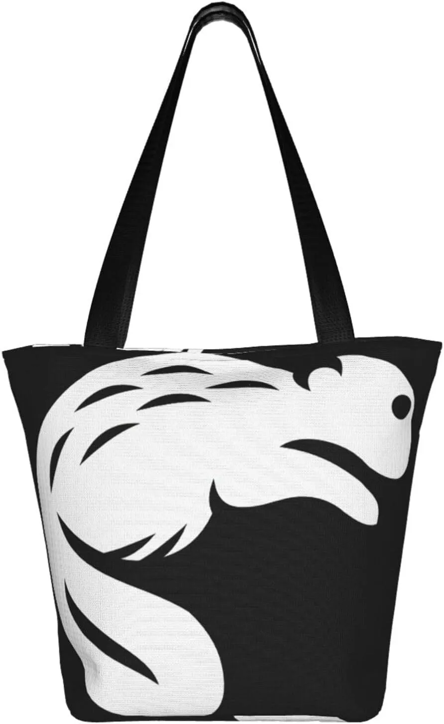 Stylish And Durable Black Beaver Shoulder Bag - Full Print, Large Capacity
