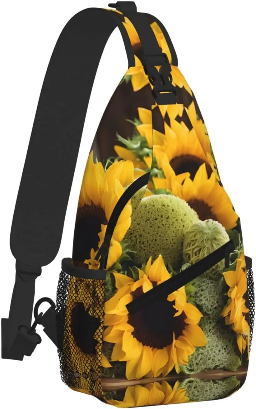 Sunflowers Print Cross Chest Bag Diagonally For Short-Distance Travel And Daily Use