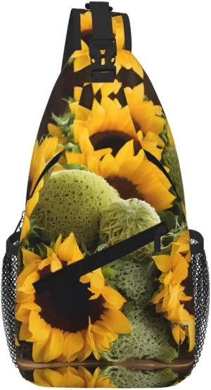Sunflowers Print Cross Chest Bag Diagonally For Short-Distance Travel And Daily Use