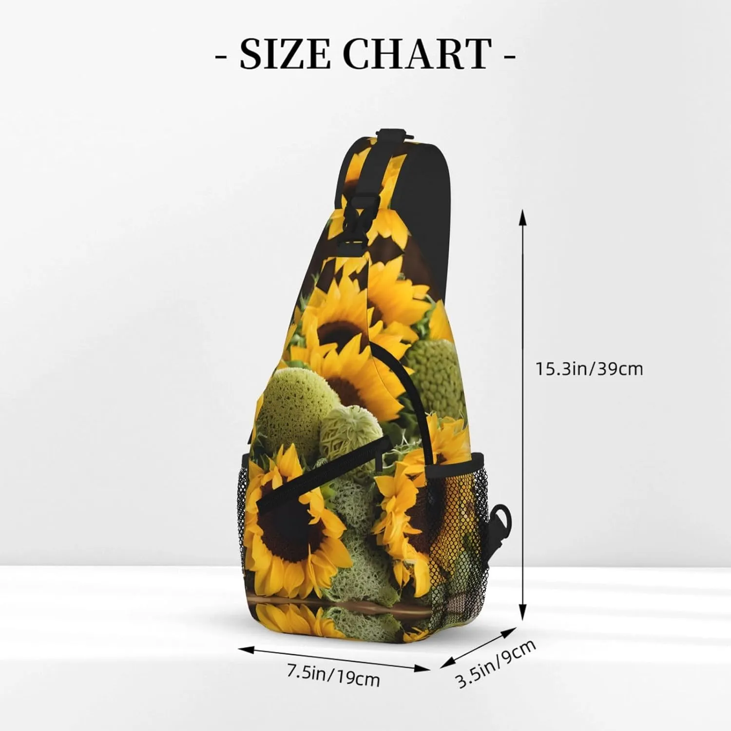 Sunflowers Print Cross Chest Bag Diagonally For Short-Distance Travel And Daily Use