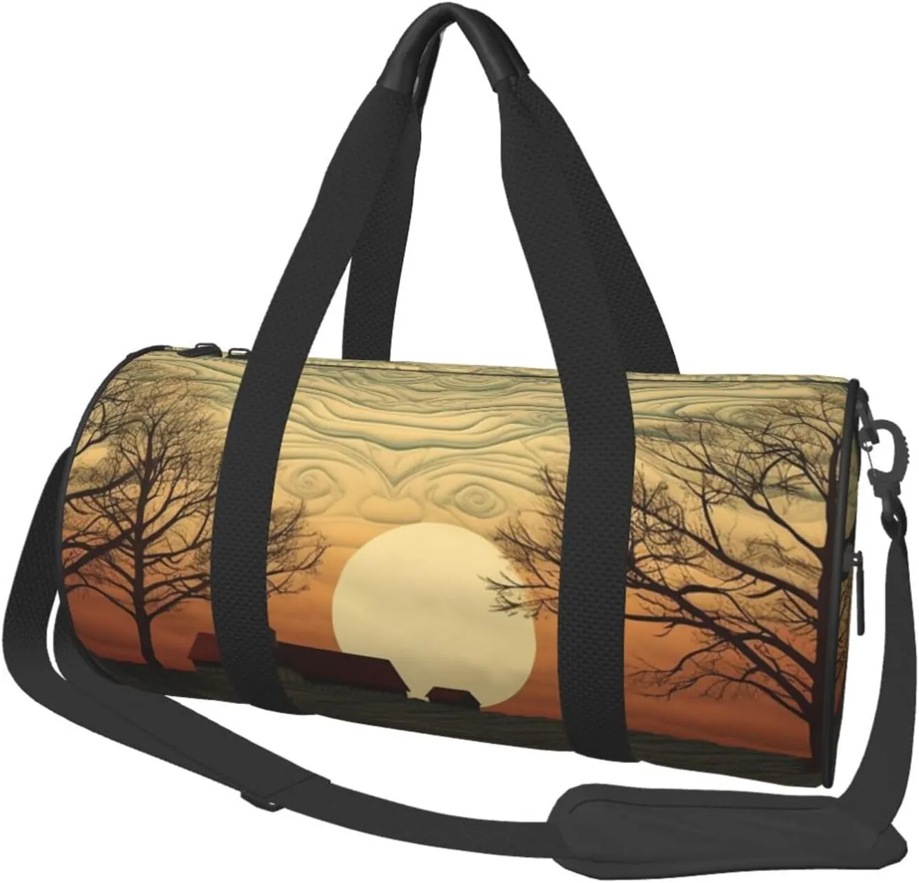 Sunrise Print Travel Duffle Bag for Men Women Sport Gym Bag Foldable Weekender Bag Carry on Overnight Bag for Travel Swimming Basketball