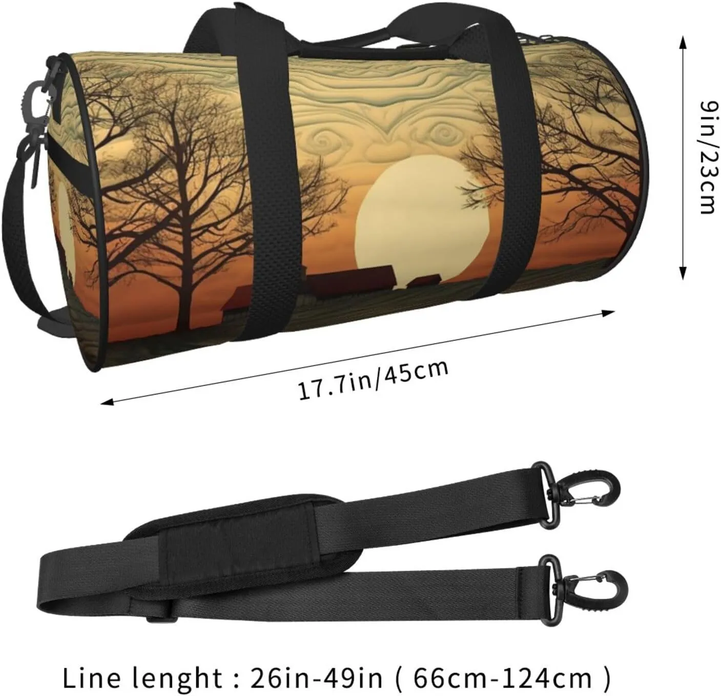 Sunrise Print Travel Duffle Bag for Men Women Sport Gym Bag Foldable Weekender Bag Carry on Overnight Bag for Travel Swimming Basketball