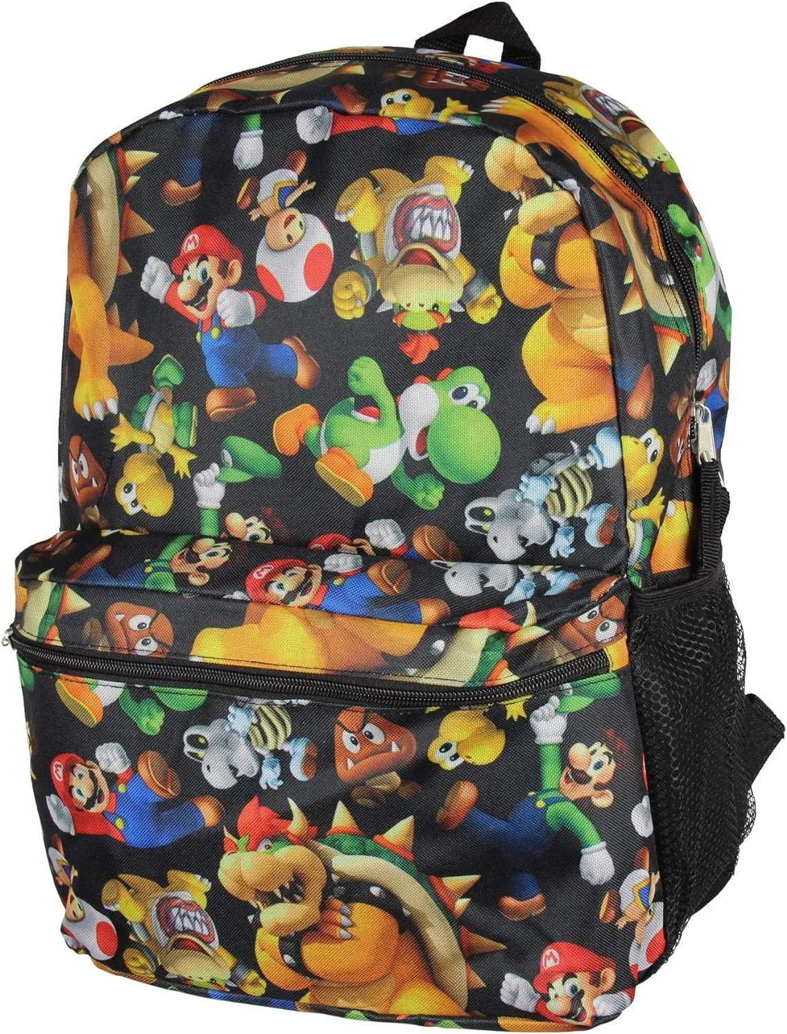 Super Mario Bros. Backpack All Over Character Print 16" Bag