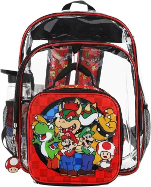 Super Mario Brothers 5-Piece Backpack & Lunchbox Set With Water Bottle