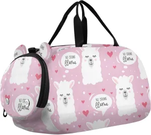 susiyo Small Duffle Bag No Drama Llama Pink Kids Duffle Bag for Boys Girls Dance Bag Gym Bag