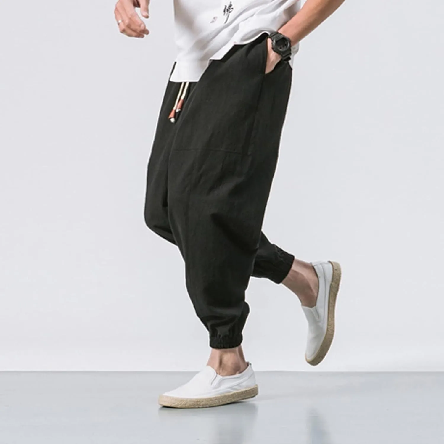 Sweatpants for Men Track Cuff Solid Color Lace up Comfy Workout Pants with Pocket Stretch Waist Cargo Pants