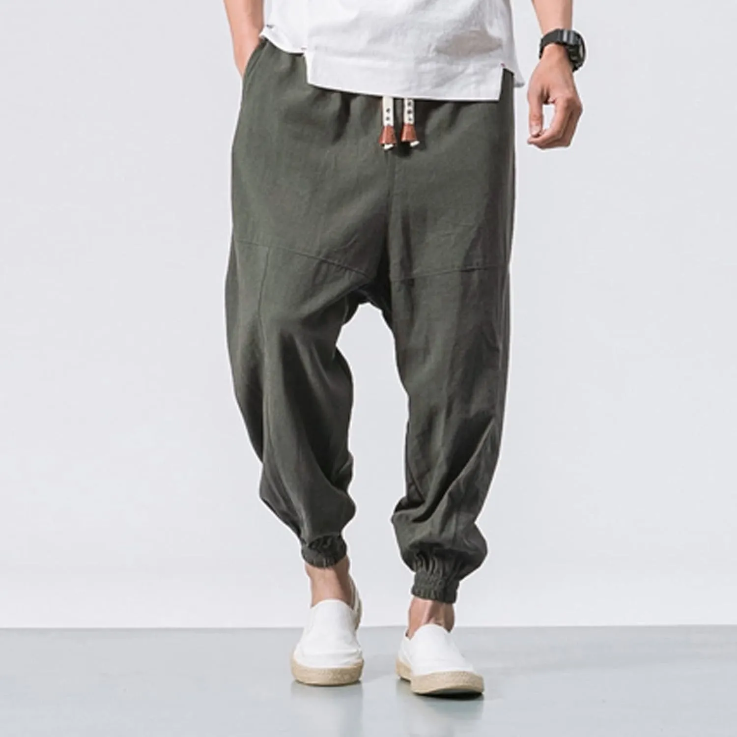 Sweatpants for Men Track Cuff Solid Color Lace up Comfy Workout Pants with Pocket Stretch Waist Cargo Pants