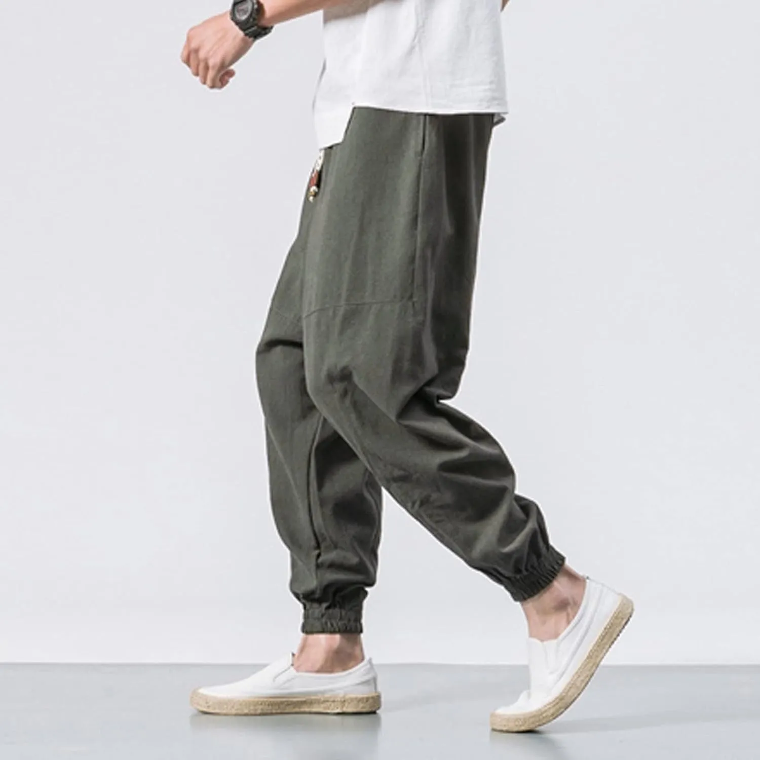 Sweatpants for Men Track Cuff Solid Color Lace up Comfy Workout Pants with Pocket Stretch Waist Cargo Pants