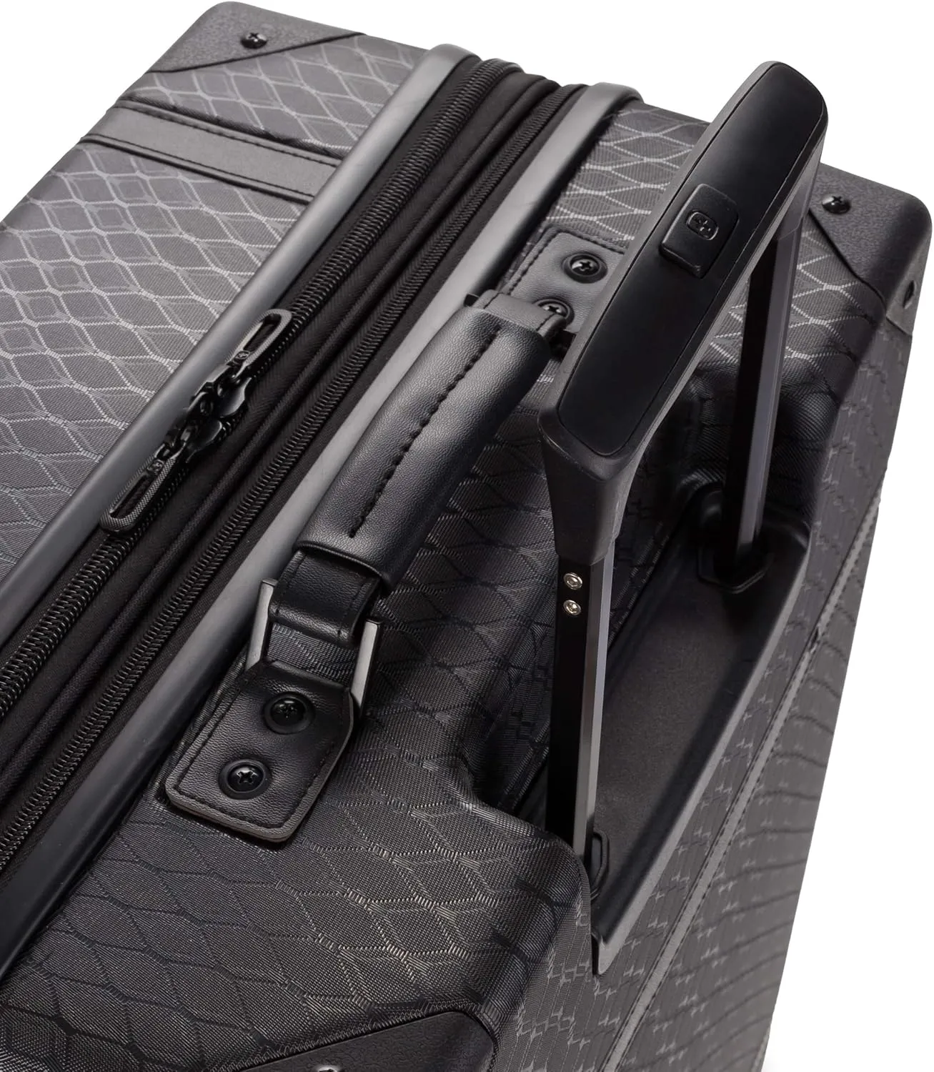 SwissGear 7739 Hardside Luggage Trunk with Spinner Wheels, Black, Checked-Large 26-Inch