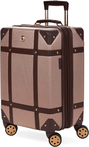 SwissGear 7739 Hardside Luggage Trunk with Spinner Wheels, Blush, Carry-On 19-Inch