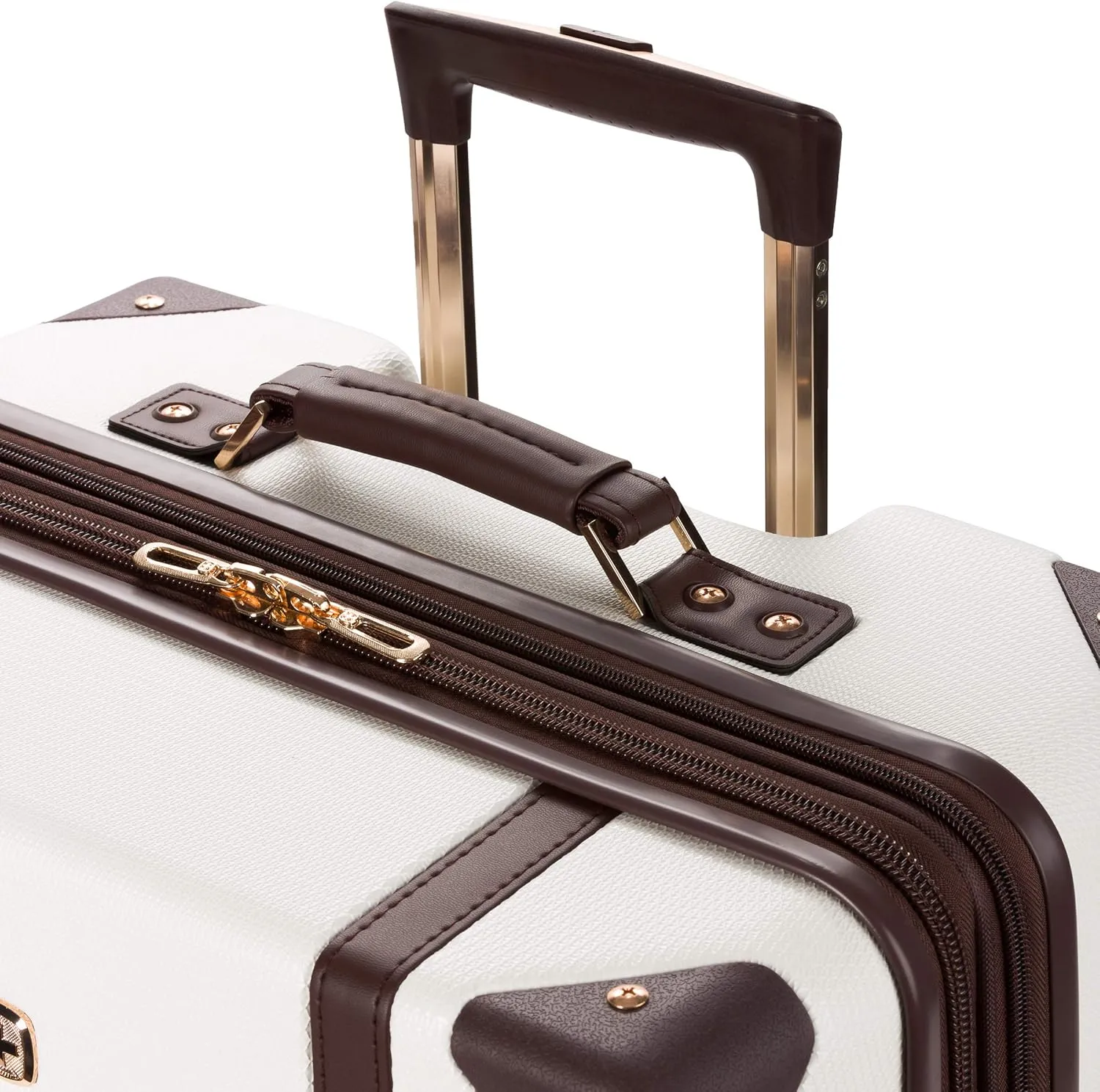 SwissGear 7739 Hardside Luggage Trunk with Spinner Wheels, White, Checked-Large 26-Inch