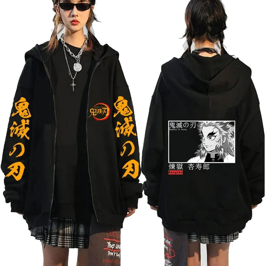 Symish Animes Hoodie Sweatshirts Casual Streetwear Pullover Harajuku Tracksuit Zip up Jacket Sweatshirt Tops
