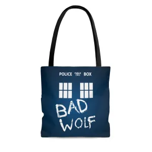 Tardis Blue Bad Wolf Tote Bag