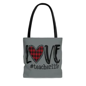 Teach Love Life AOP Tote Bag