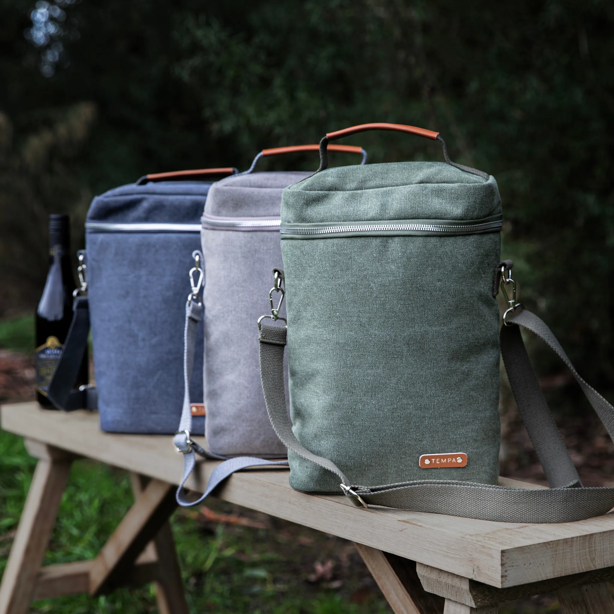 Tempa | Kayce | Slate Grey Insulated Double Wine Bag