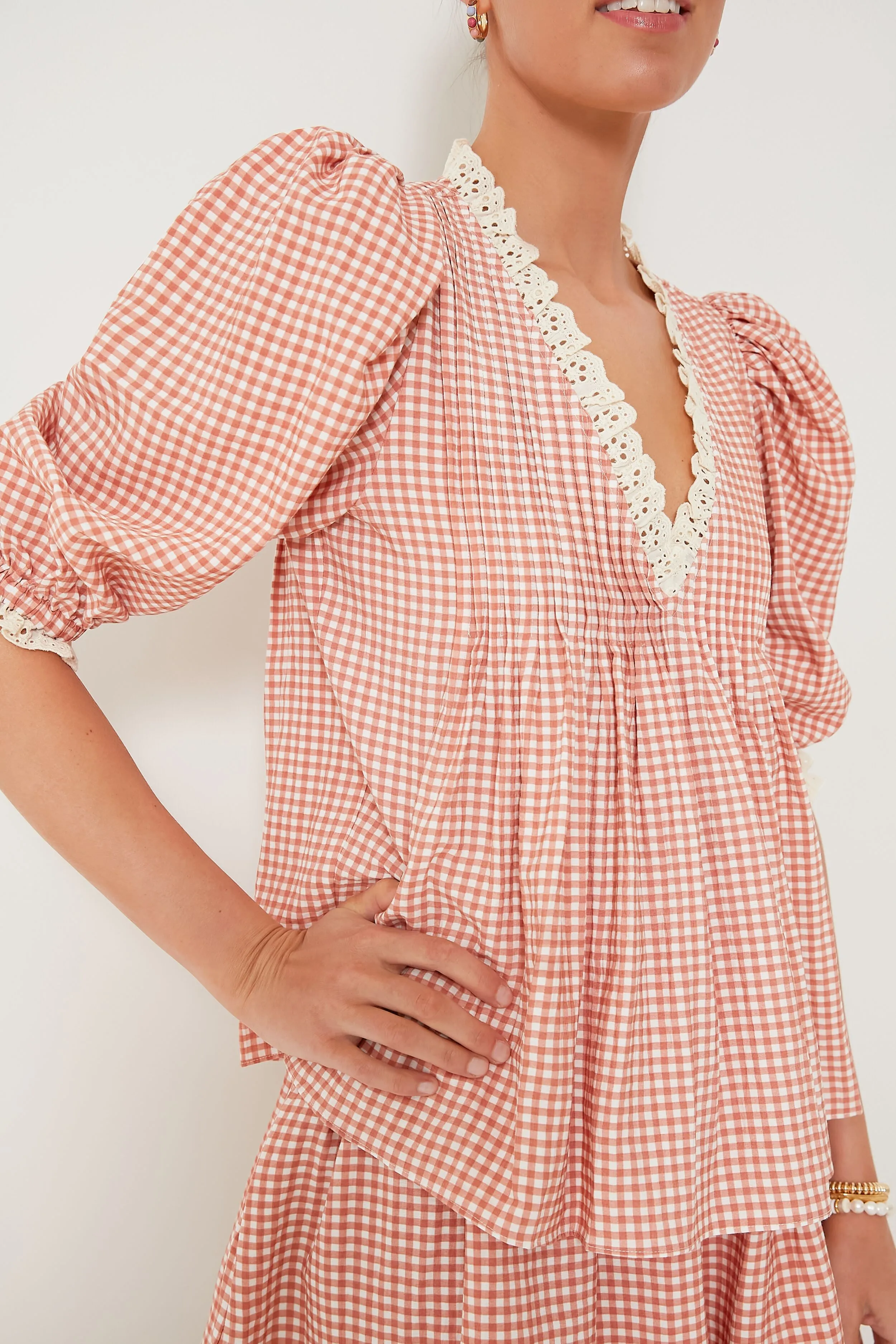 Terracotta Gingham Mia Top