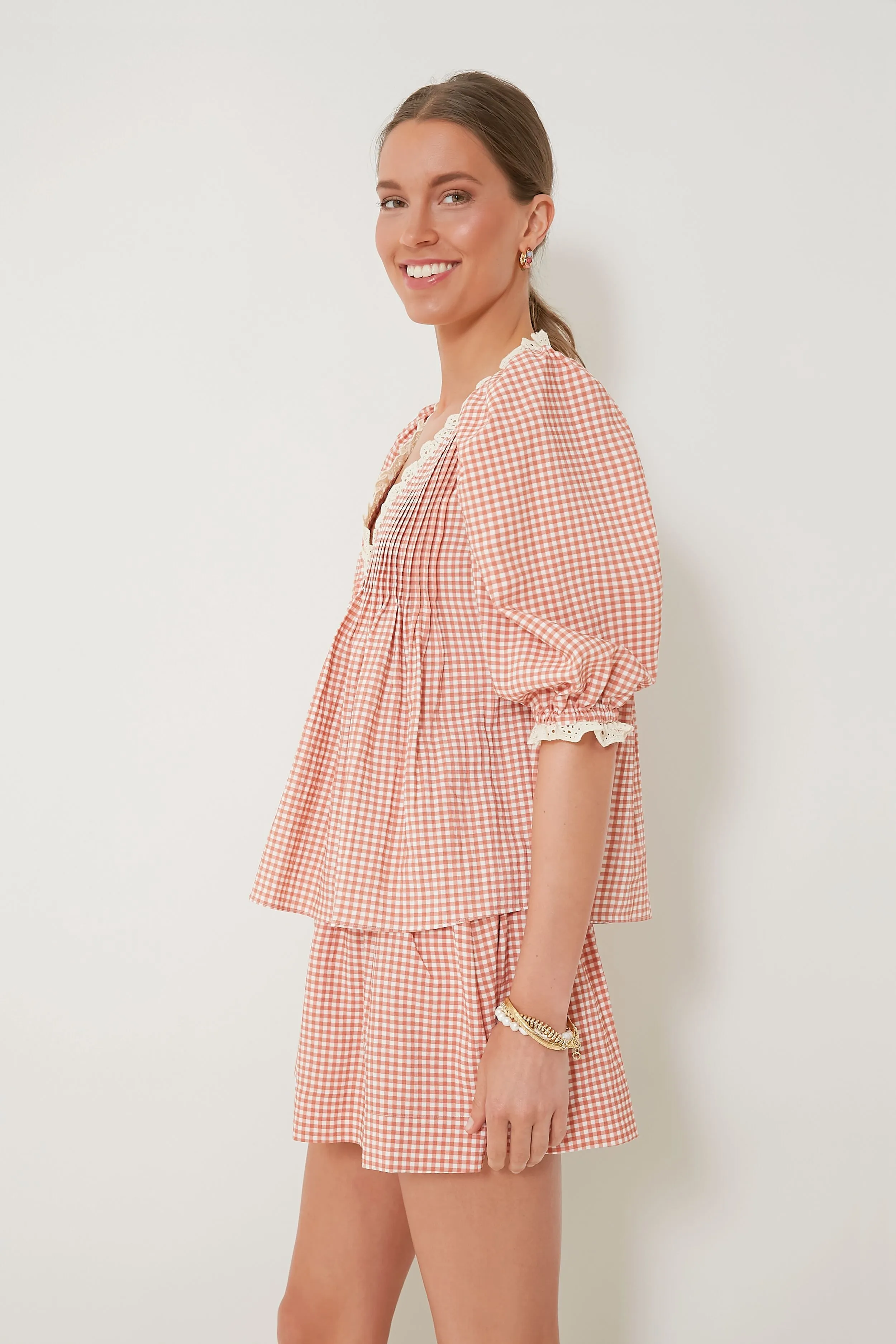 Terracotta Gingham Mia Top