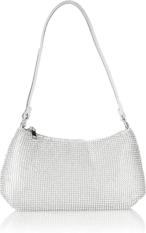 The Drop Women's Melanie Small Shoulder Bag, Silver Sequins, One Size