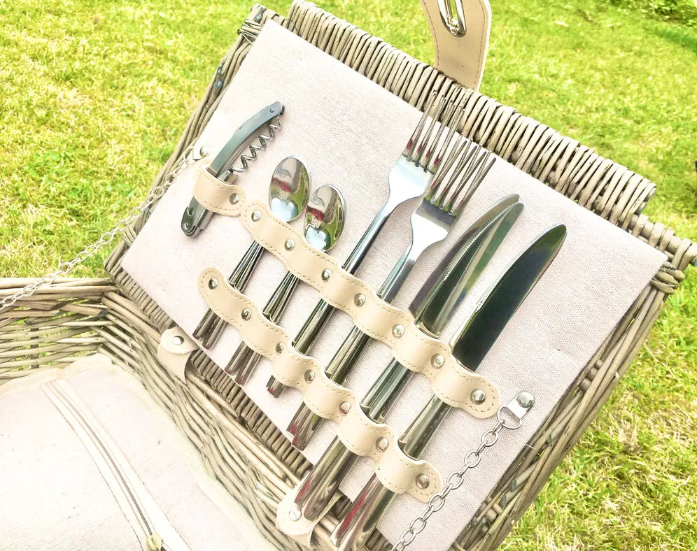 The Hamilton  - an ivory top-handled hamper for 4