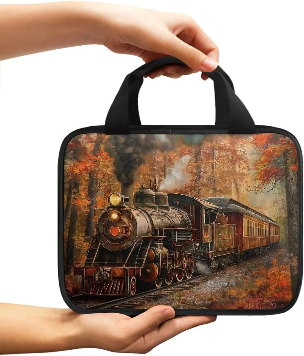 The Train and The Woods Bible Carrying Case Bible Tote Bag Bible Crossbody Bag,Medium Scripture Case Scripture Bag Carrying Book Case with Handle for Boy Girls,Christmas Gift Easter Gift