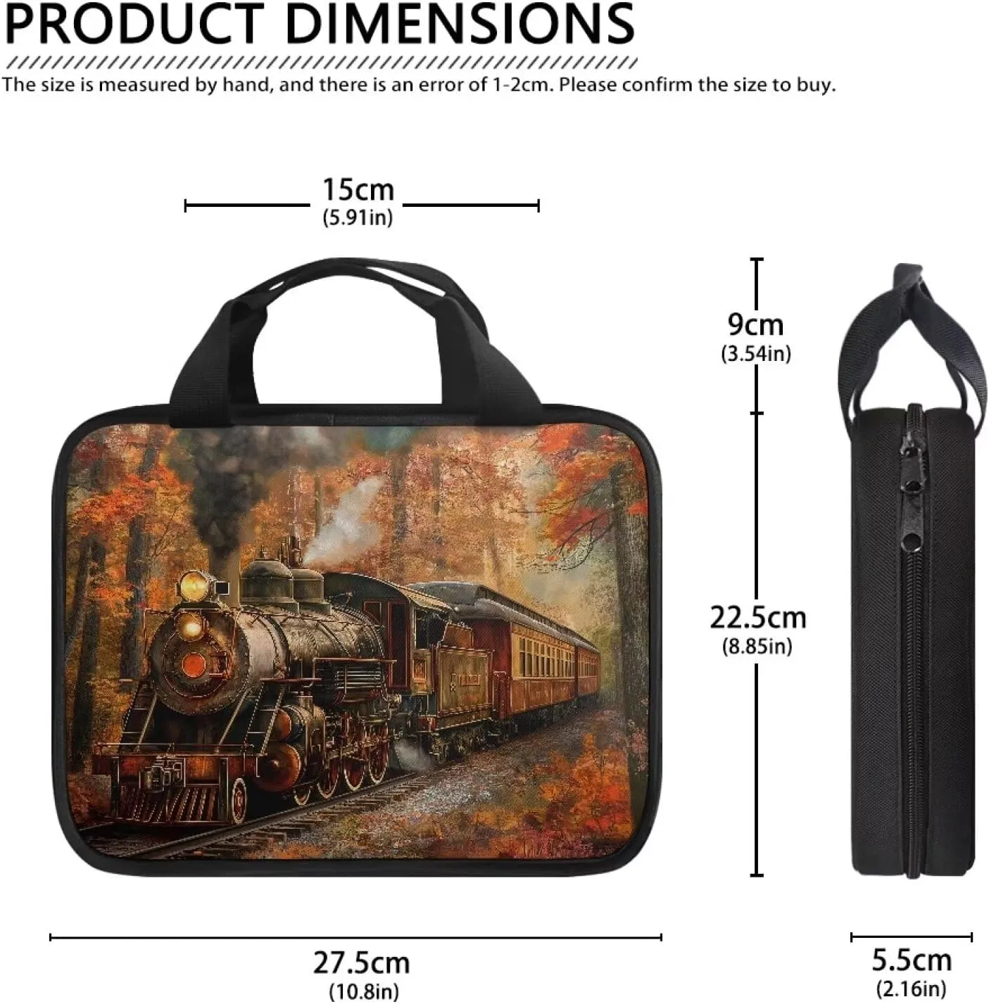 The Train and The Woods Bible Carrying Case Bible Tote Bag Bible Crossbody Bag,Medium Scripture Case Scripture Bag Carrying Book Case with Handle for Boy Girls,Christmas Gift Easter Gift