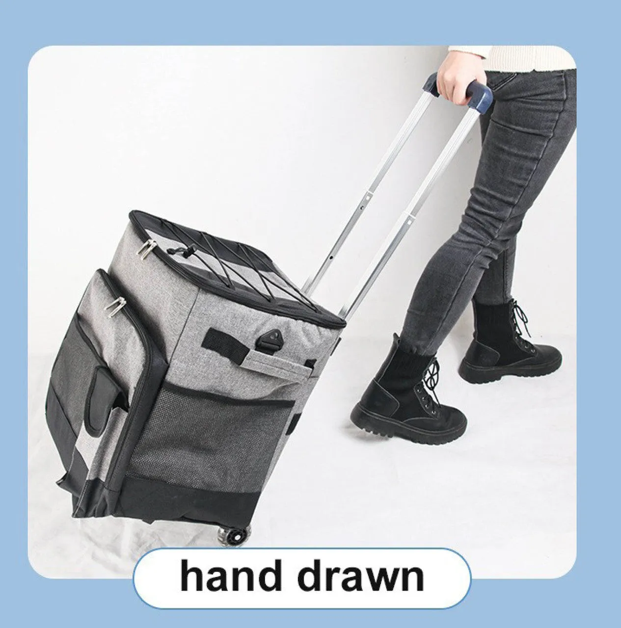 Thermally Insulated Picnic Cooler Trolley - 36L - Grey