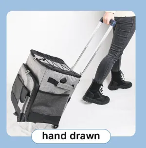 Thermally Insulated Picnic Cooler Trolley - 36L - Grey