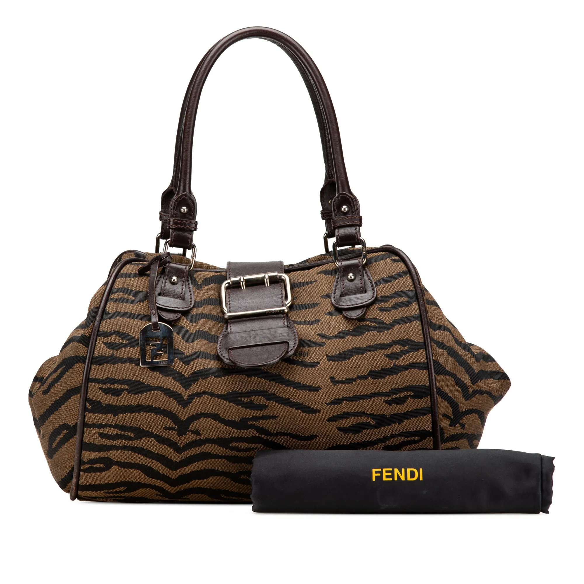 Tiger Print Canvas Shoulder Bag