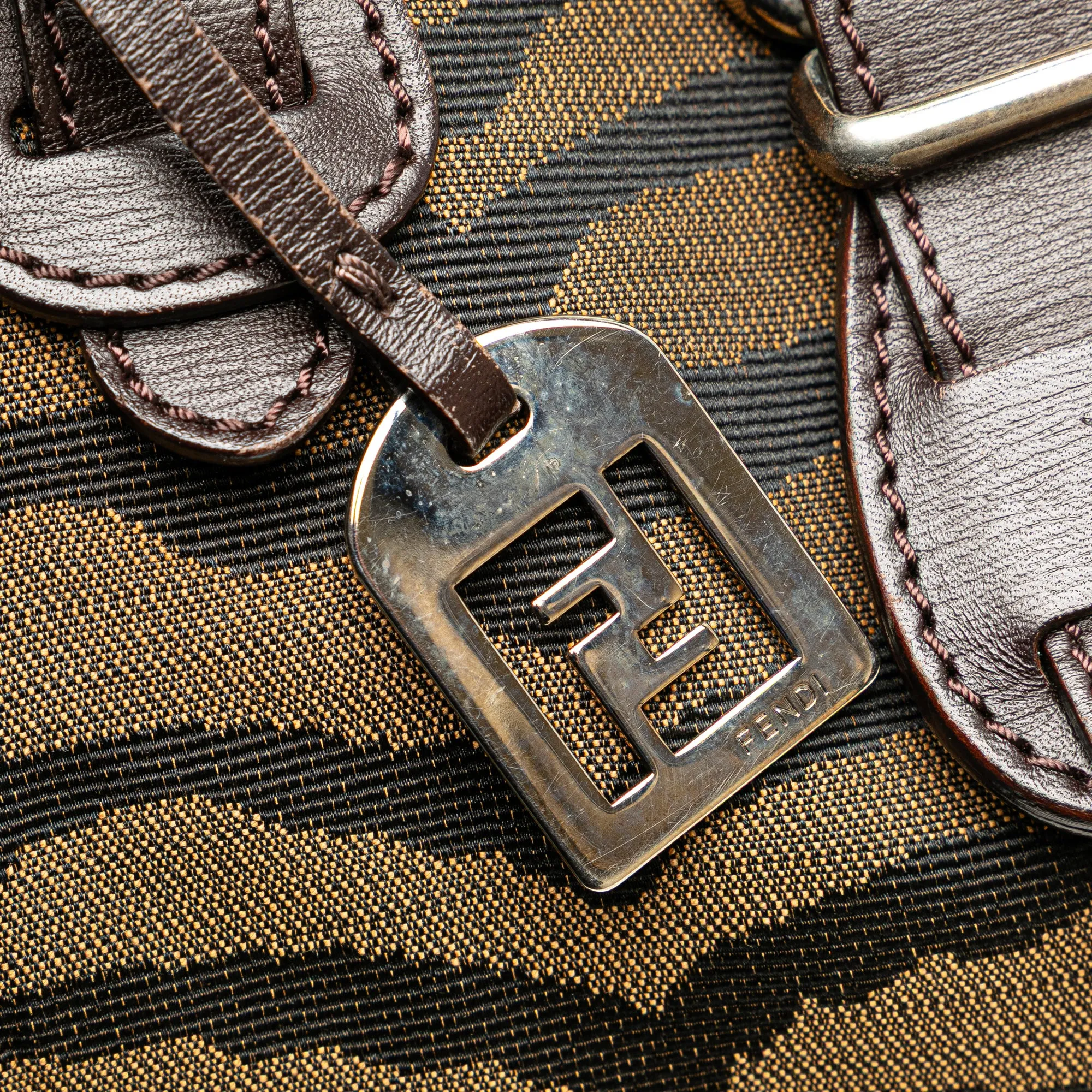 Tiger Print Canvas Shoulder Bag