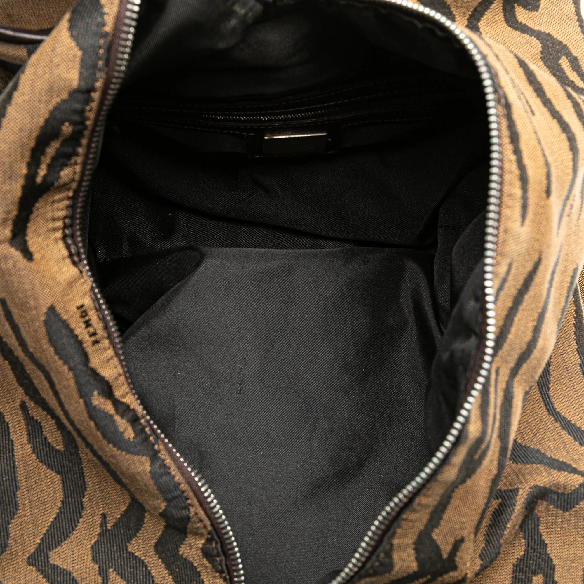 Tiger Print Canvas Shoulder Bag