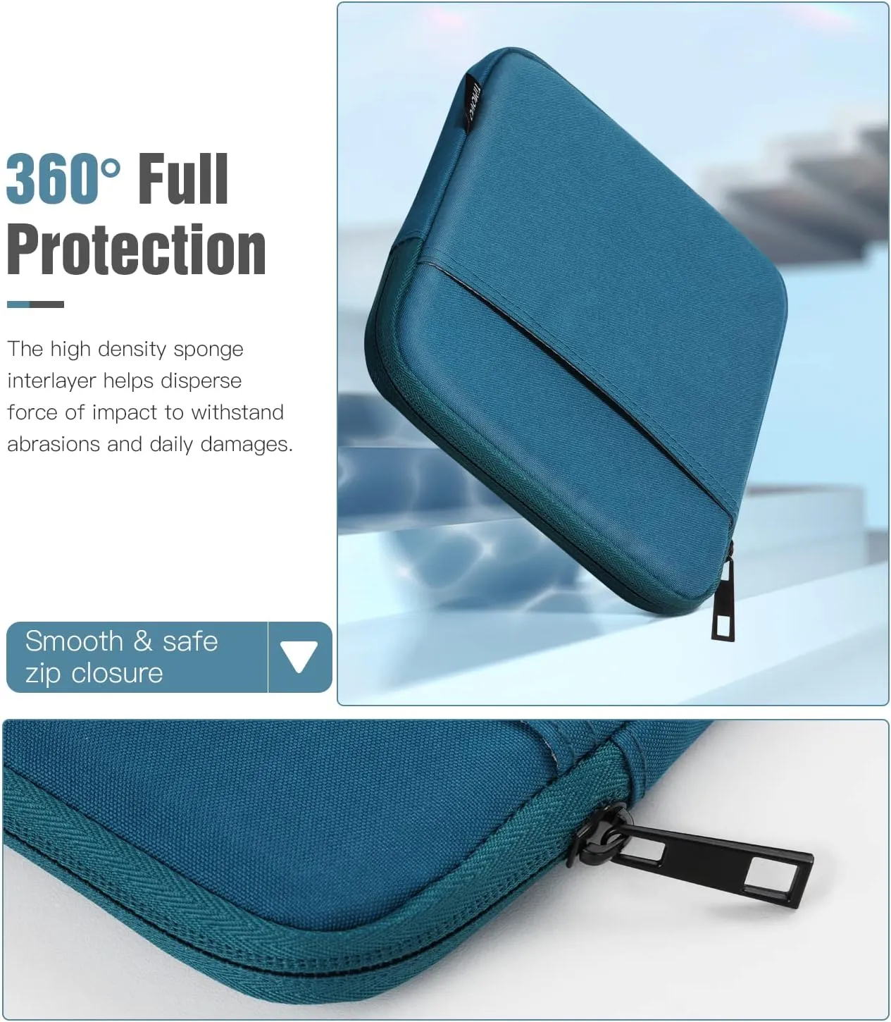 TiMOVO 6-7 Inch Sleeve Case for All-New Kindle Paperwhite and Kindle Colorsoft Signature Edition, Protective Sleeve Cover Pouch Bag Carrying Case for Kindle E-Reader/Kindle Oasis, Peacock Blue