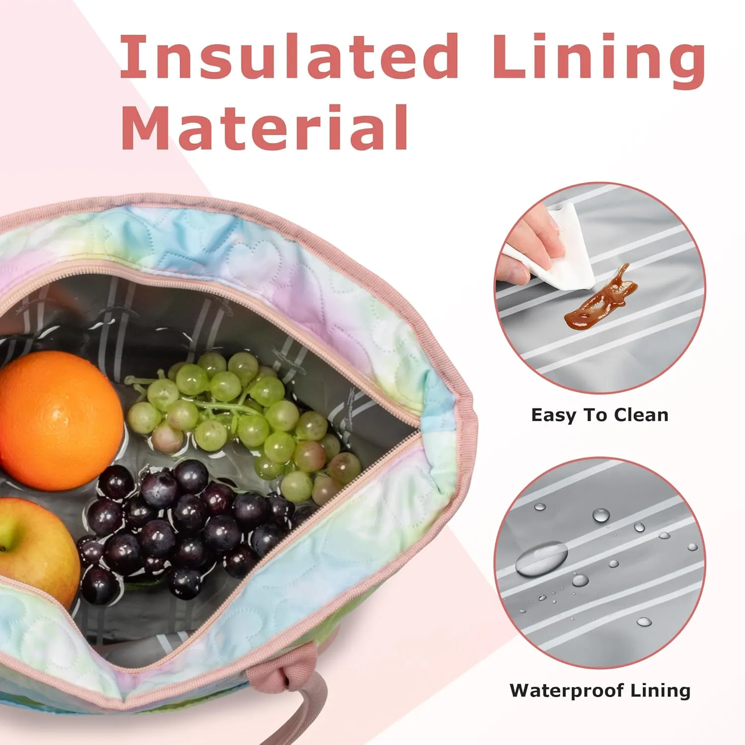 Tirrinia Cooler Bag for Women,Waterproof Leakproof Beach Cooler for Work, Beach, Shopping Grocery Bags for Travel & Lunch