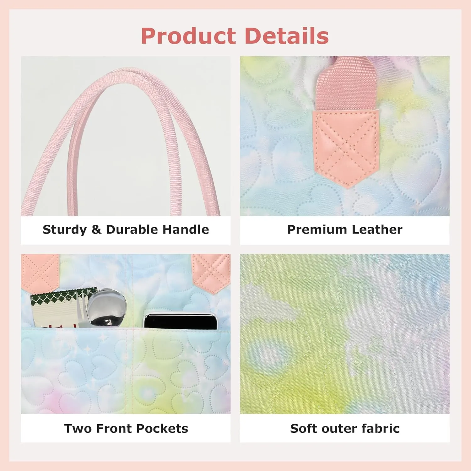 Tirrinia Cooler Bag for Women,Waterproof Leakproof Beach Cooler for Work, Beach, Shopping Grocery Bags for Travel & Lunch
