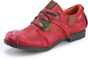 TMA EYES & MAiA Womens Fashionable Retro Style Shoes Hand Stitching Leather Lace-up Low Heel Casual Shoes