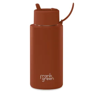 Toffee Ceramic Reusable Bottle 34oz/1L with Flip Straw Lid - Frank Green