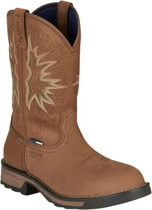 Tony Lama Men's Boom Saddle Cowhide Pull On Western Work Boot Composite Toe - Tw3413