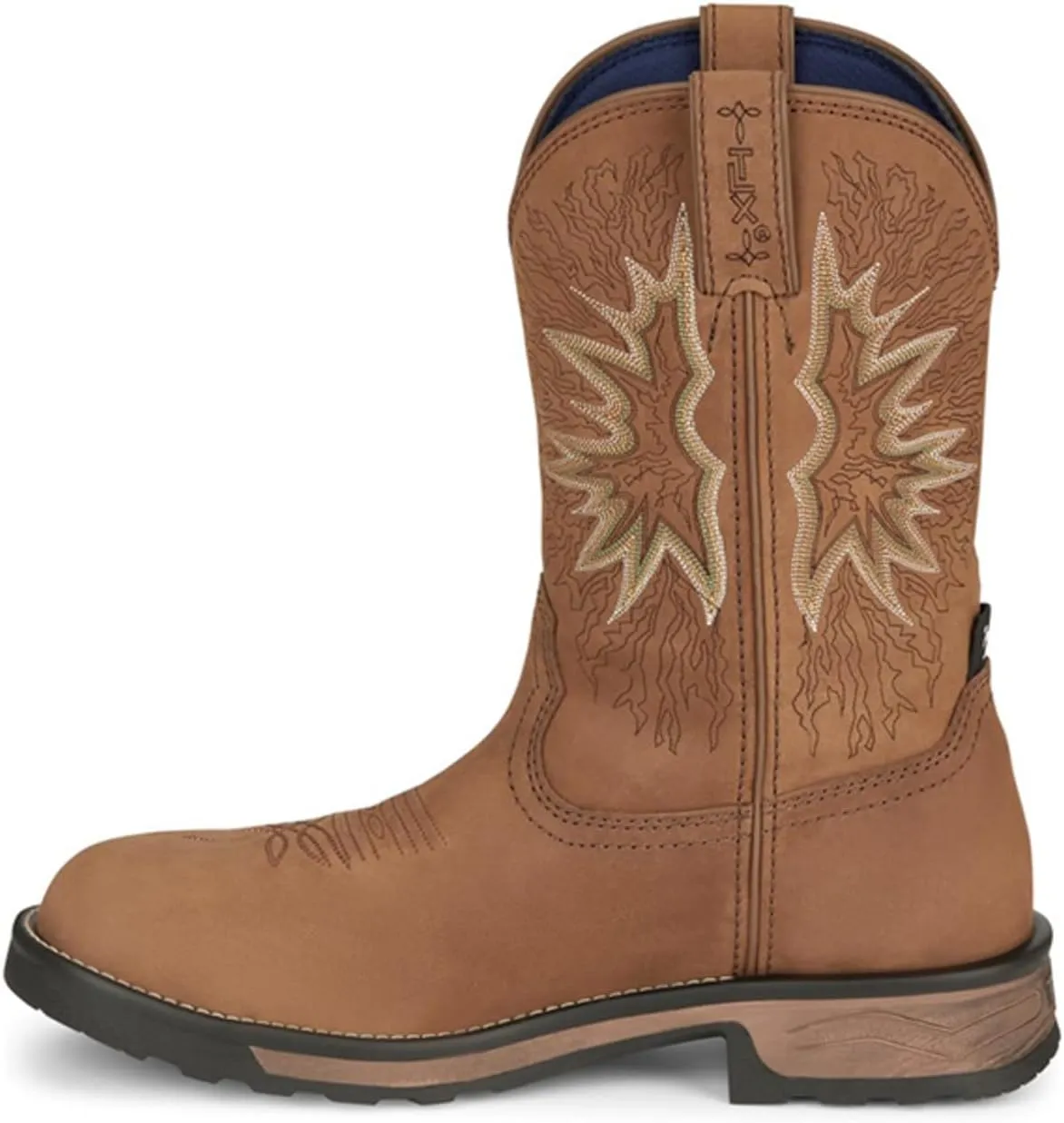 Tony Lama Men's Boom Saddle Cowhide Pull On Western Work Boot Composite Toe - Tw3413