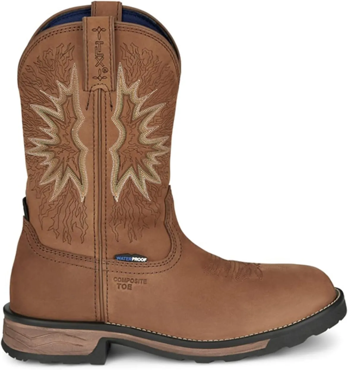 Tony Lama Men's Boom Saddle Cowhide Pull On Western Work Boot Composite Toe - Tw3413