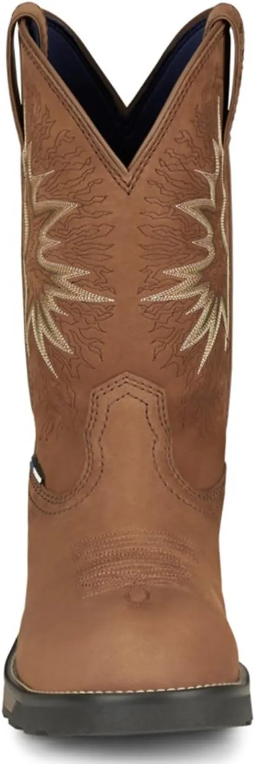 Tony Lama Men's Boom Saddle Cowhide Pull On Western Work Boot Composite Toe - Tw3413