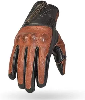 Torc San Pedro Leather Motorcycle Riding Gloves (Black/Cinnamon, X-Small)