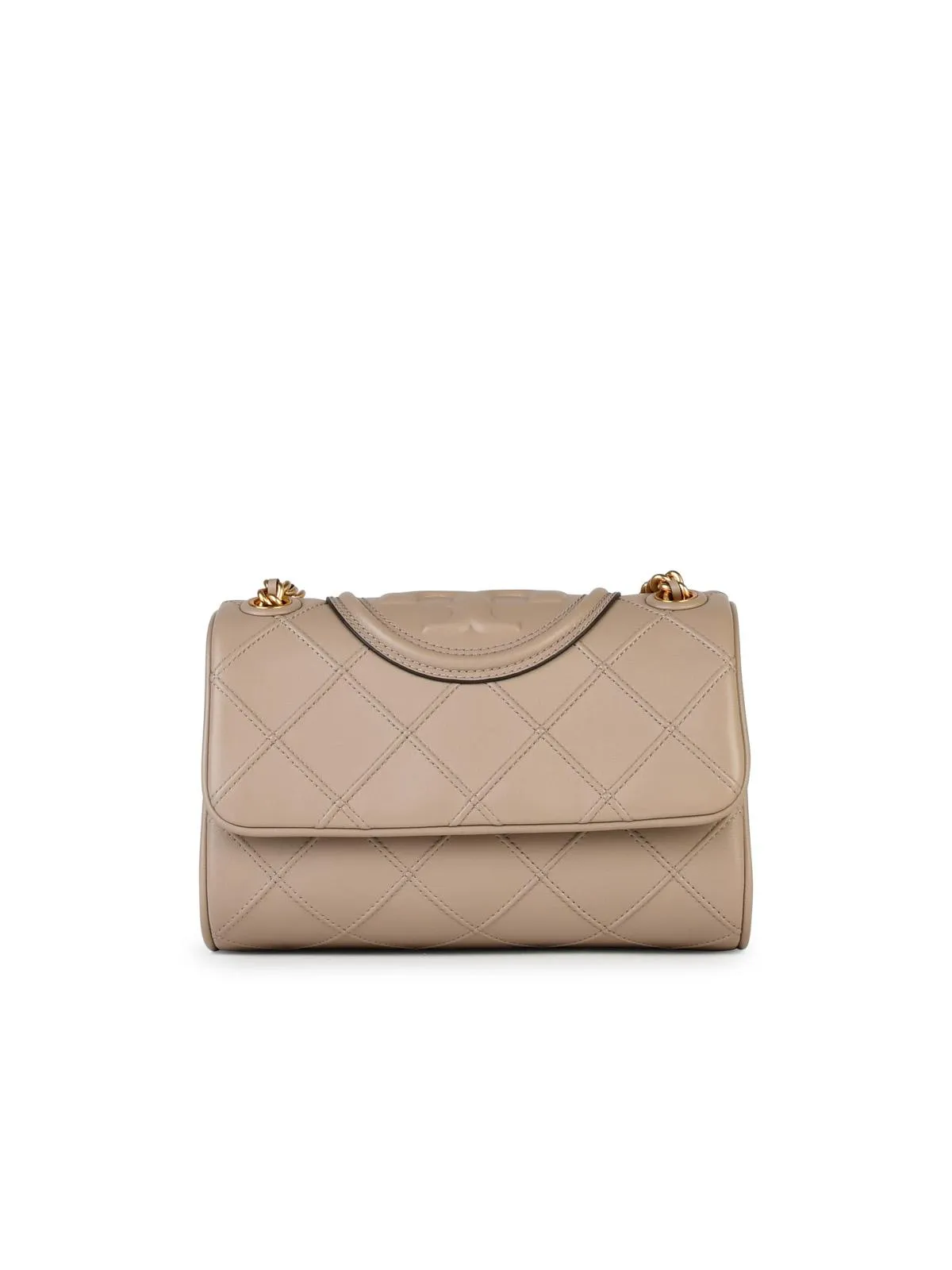 Tory Burch 'Fleming' Small Lear Crossbody Bag Nude