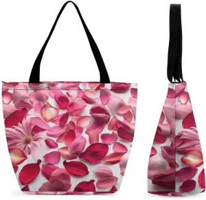 Tote Bag for Women Reusable Handbag Grocery Bags Fashion Shoulder Bags Peach Flower Petals Shopping Bags
