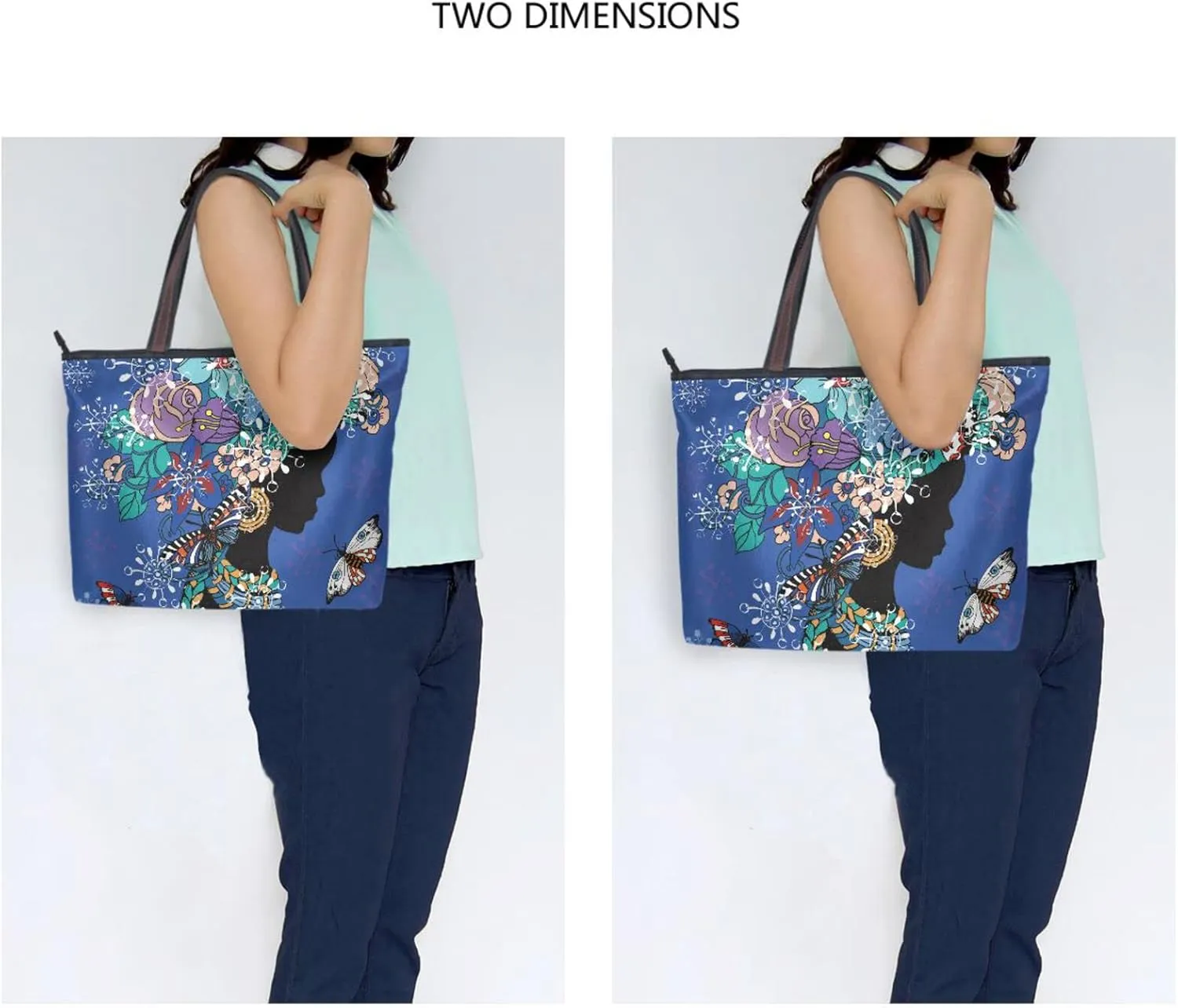 Tote Bag For Women Shoulder Bag for School Handbags for Beach Work Travel Large Tote Bag with Zipper