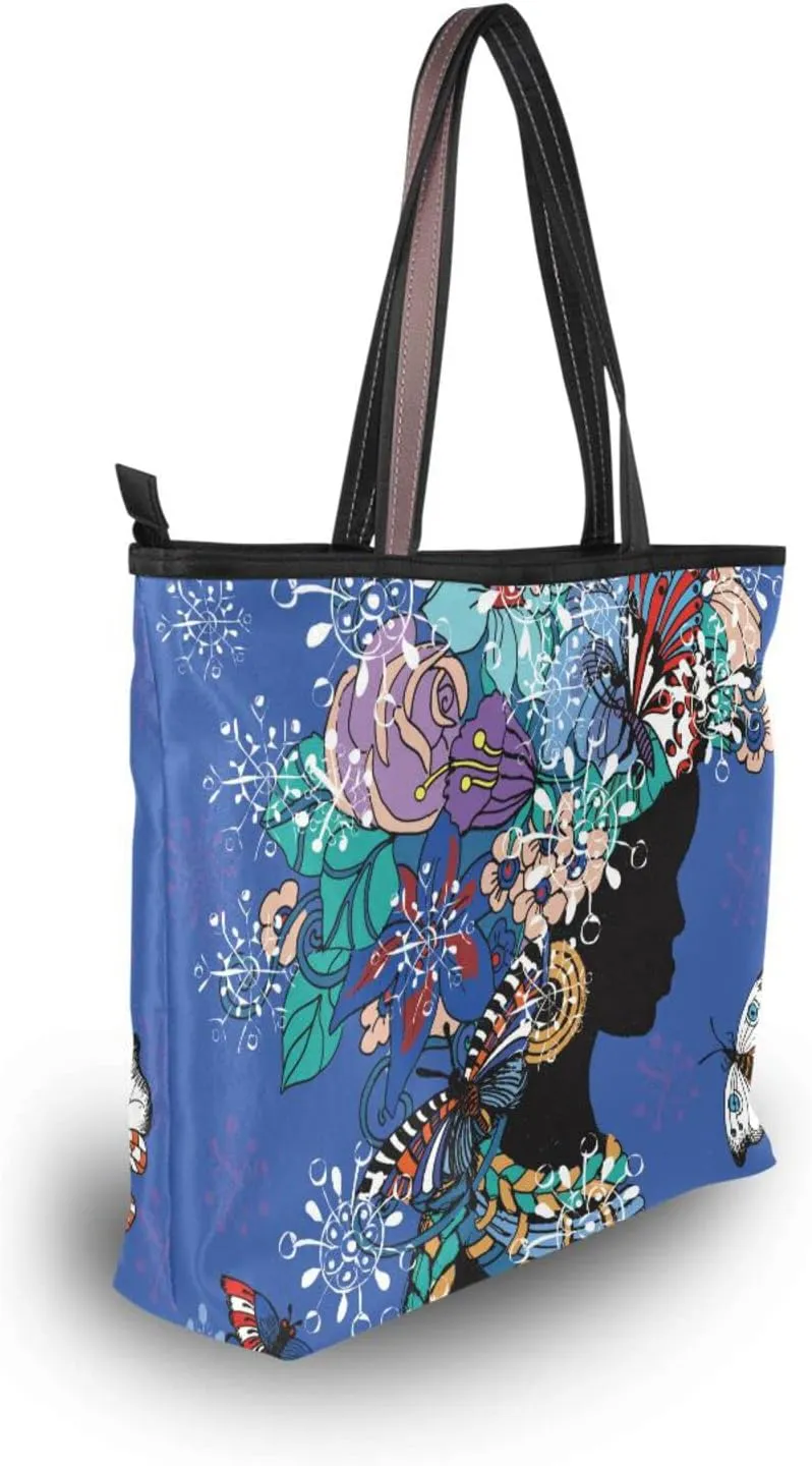 Tote Bag For Women Shoulder Bag for School Handbags for Beach Work Travel Large Tote Bag with Zipper