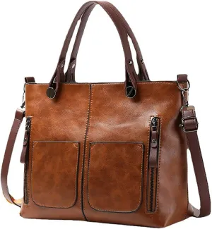 Tote Bag for Women Tote Bag for Women Bags with Multi-Pockets Designer Handbag Oversized Shoulder Handbag (Brown)
