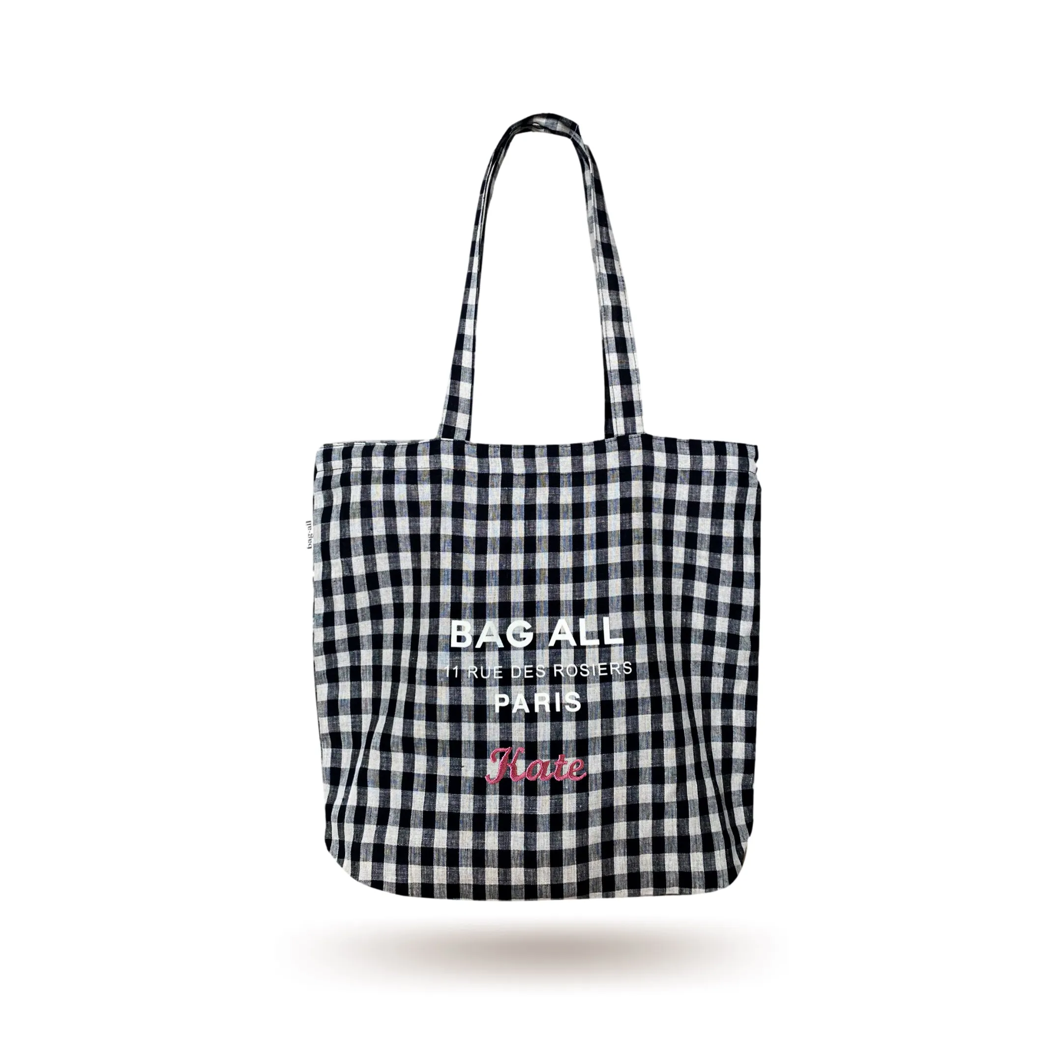 Tote Bag w Zipper – Paris – Gingham
