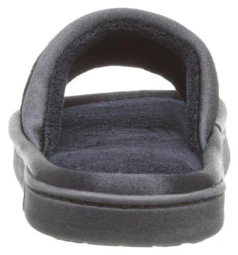 Totes Isotoner Women's Microterry Satin Trim Wider Width Slide Slippers