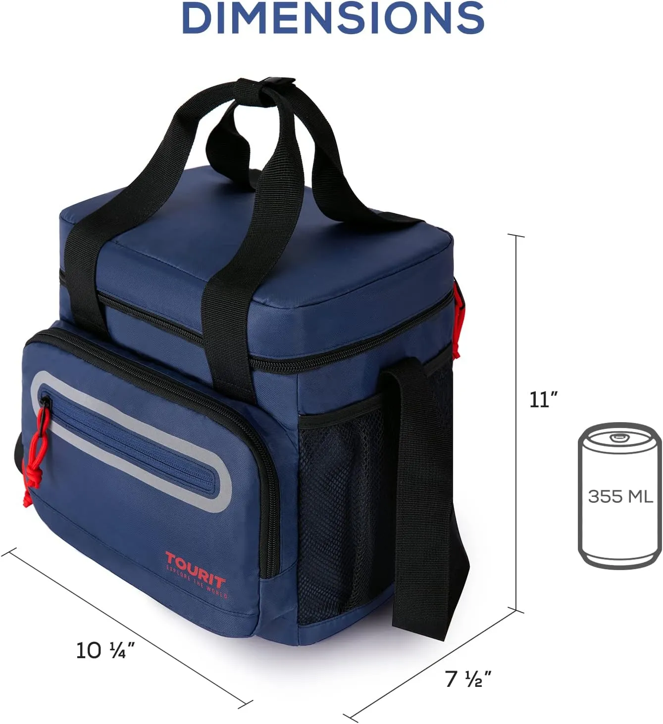 TOURIT Large Lunch Bag 14L Insulated Lunch Box Lunch Cooler for Men Women Work, Black