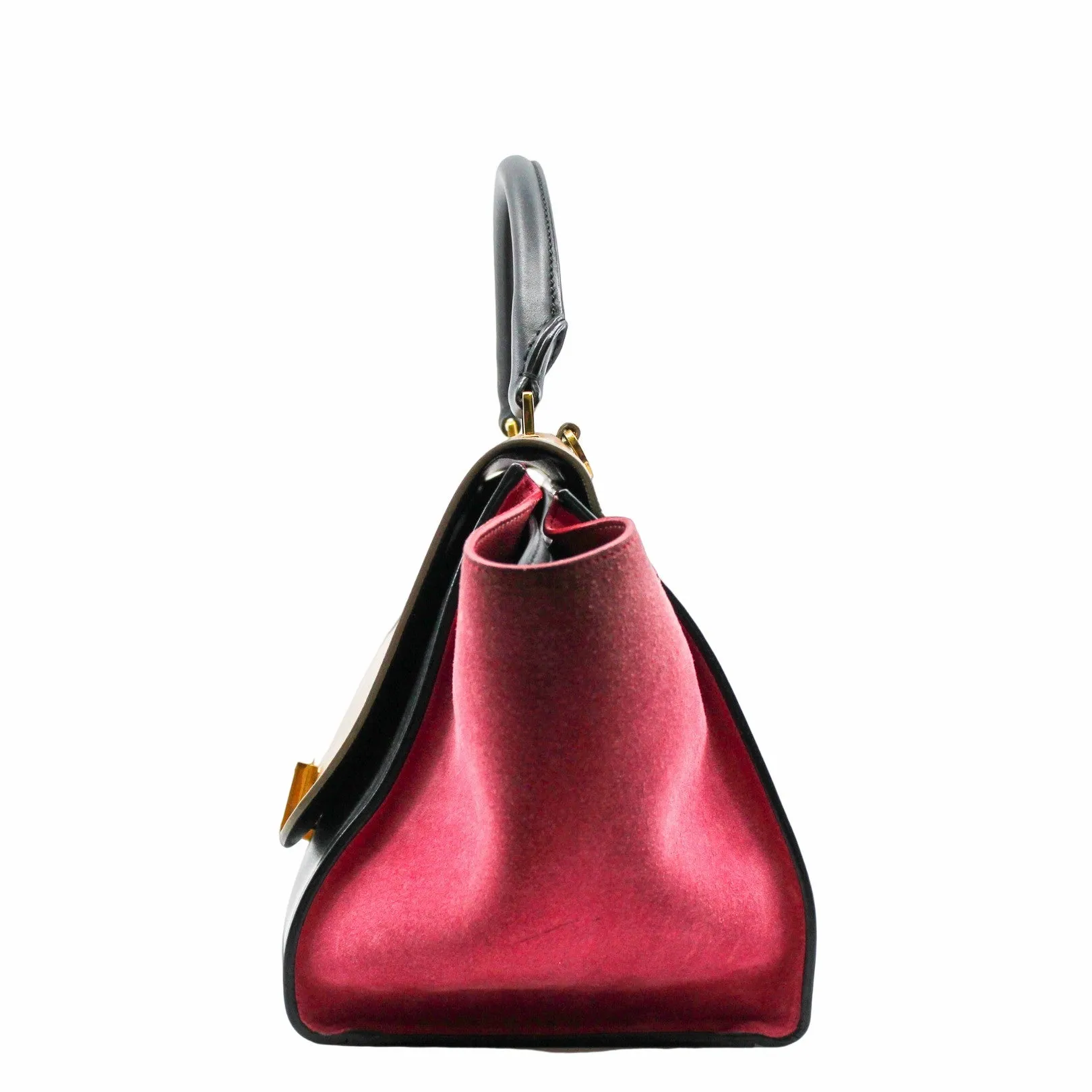 Trapeze Bag Small Leather Brown pink black GHW